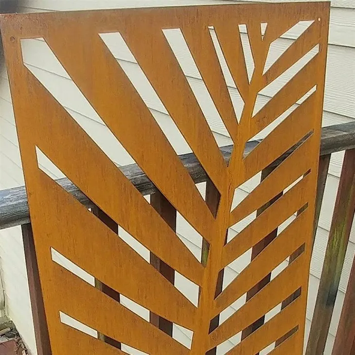 Weathering steel fence screen