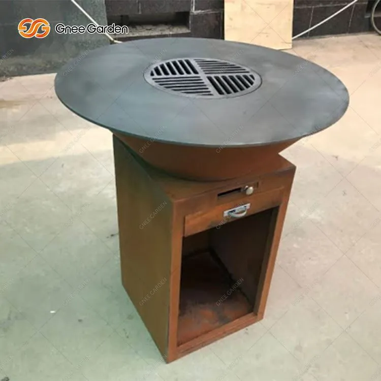 Corten Steel Outdoor Kitchen Gril Plancha Grill