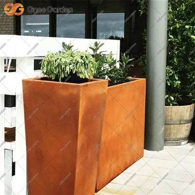 Corten Modern Planters for Balkony Herb Gardens