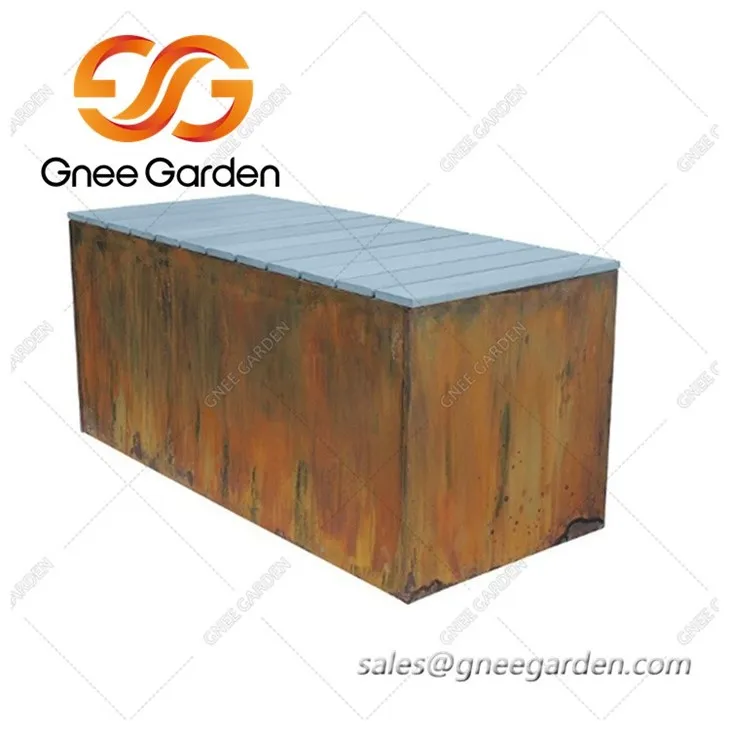 corten steel bench